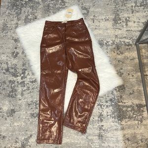 NWT ✨Meshki Oakleigh Straight leg patent pants size M